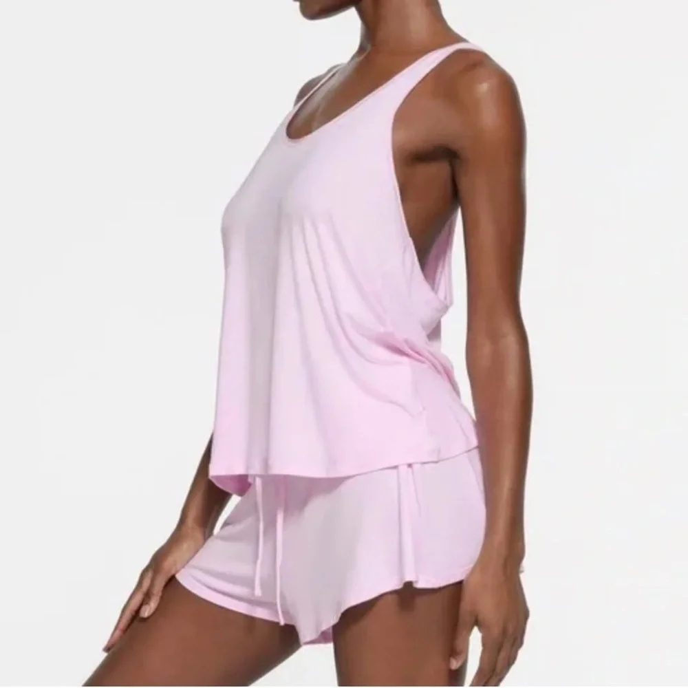 SKIMS Sleep Set - Loose Tank & Shorts - Cherry Blossom